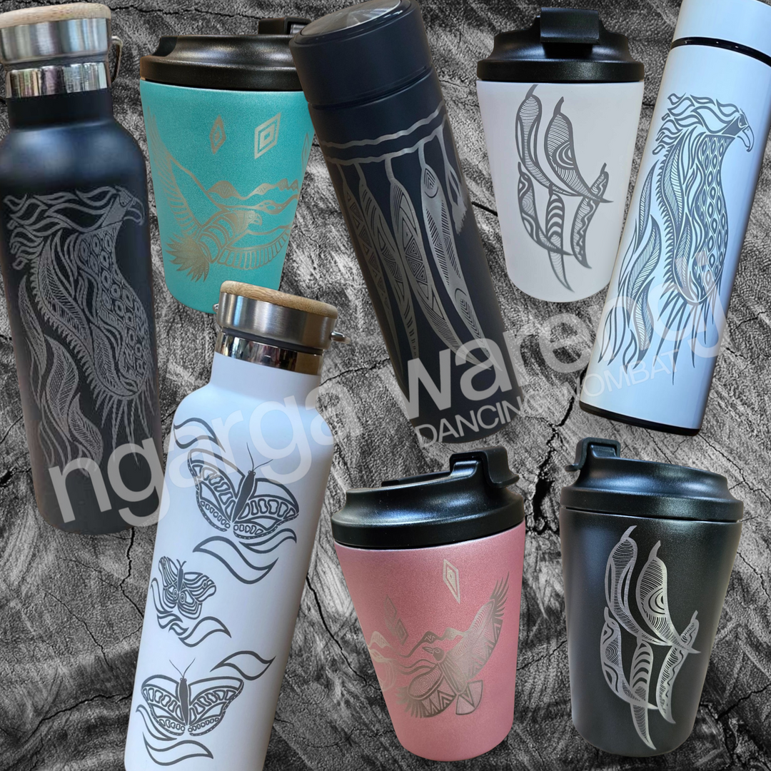 We have an eco friendly stainless steel option for every occasion.  A travel flask or mug for your tea or coffee. Or a drink bottle to keep your drinks cool in summer or warm in winter.  They are also all reusable - so perfect for Caring for Country.