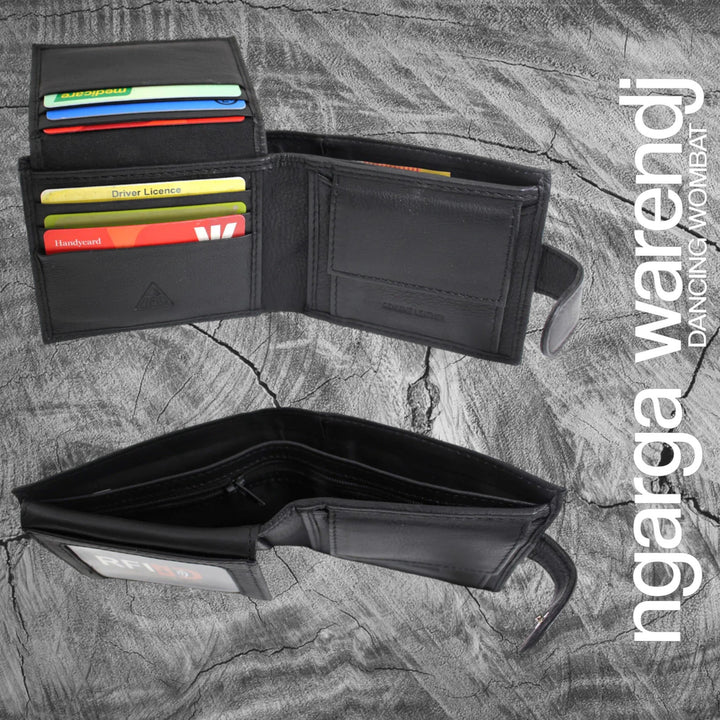 MENS GIFT BOX - BLACK MENS LEATHER WALLET - HAND CREAM - SOAP - JOURNAL