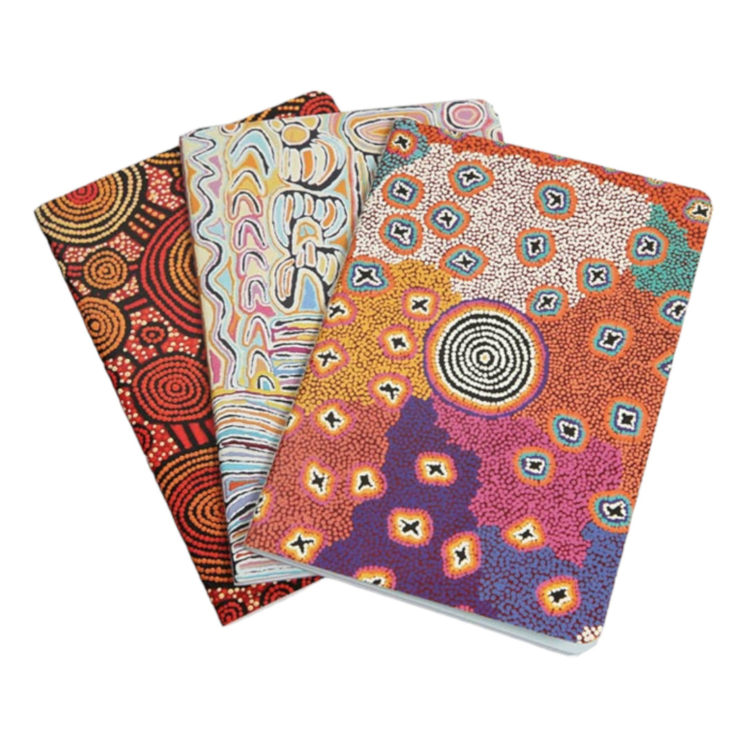 A6 NOTEBOOKS SET OF 3 - ABORIGINAL ART BY WARLUKURLANGU ARTISTS