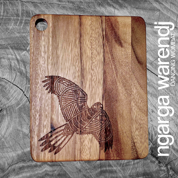 ACACIA WOOD SMALL RECTANGLE BOARD - ASSORTED DESIGNS