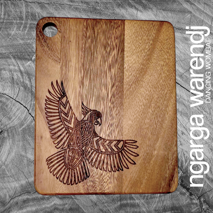 ACACIA WOOD SMALL RECTANGLE BOARD - ASSORTED DESIGNS