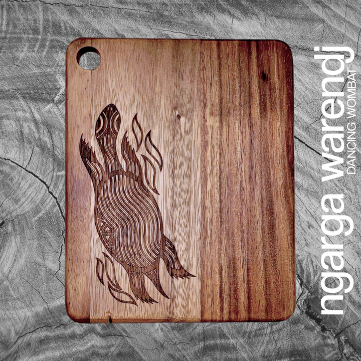 ACACIA WOOD SMALL RECTANGLE BOARD - ASSORTED DESIGNS