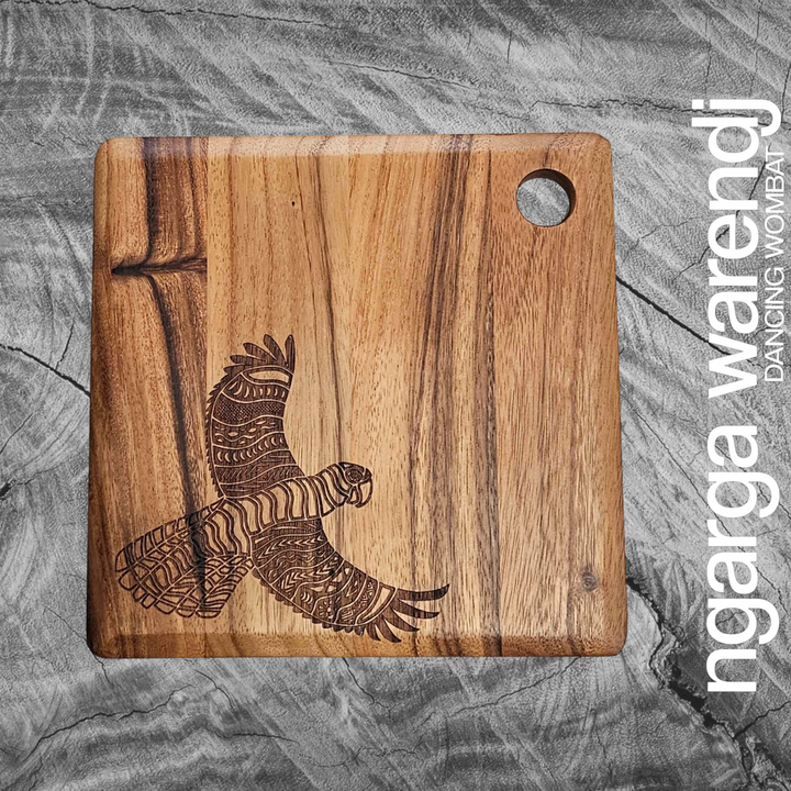 ACACIA WOOD SQUARE BOARD - ASSORTED DESIGNS
