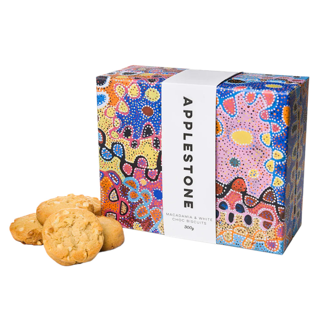 APPLESTONE MACADAMIA WHITE CHOC BISCUITS
