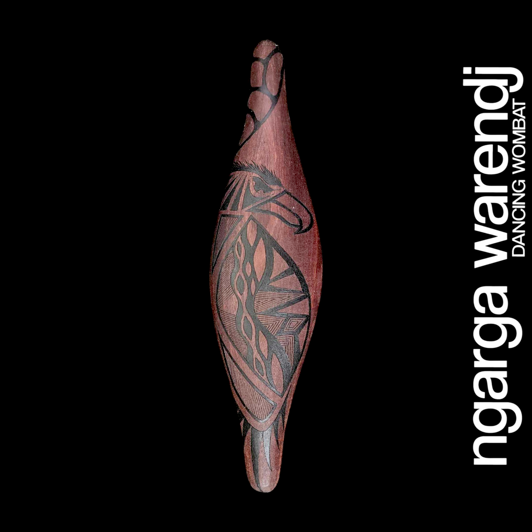 OOAK PARRYING SHIELD SMALL - BUNJIL THE WEDGE TAILED EAGLE DESIGN