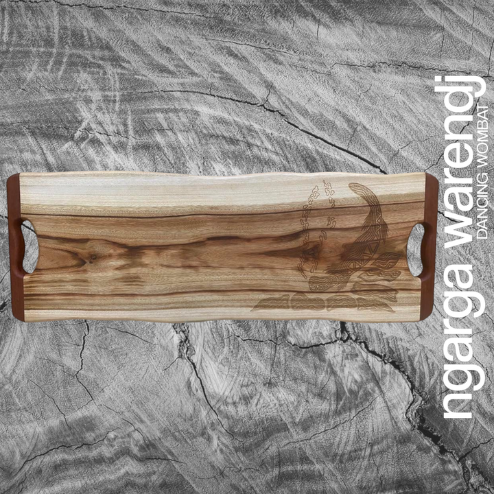 CAMPHOR LAUREL LONG BOARD WITH REDGUM HANDLES - ASSORTED DESIGNS