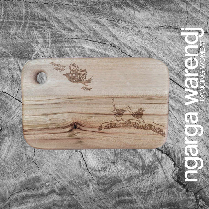 CAMPHOR LAUREL MEDIUM RECTANGLE BOARD WITH HOLE - ASSORTED DESIGNS