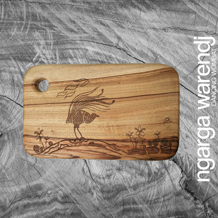 CAMPHOR LAUREL MEDIUM RECTANGLE BOARD WITH HOLE - ASSORTED DESIGNS
