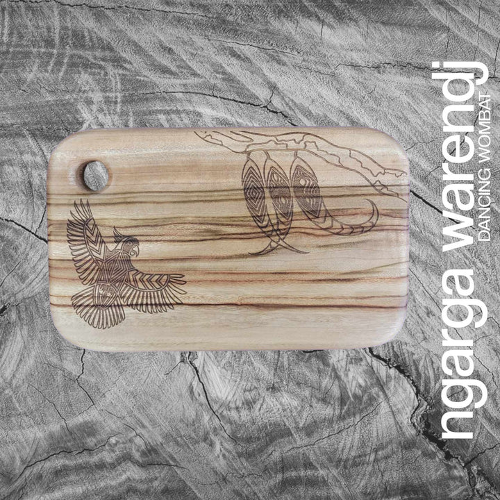 CAMPHOR LAUREL MEDIUM RECTANGLE BOARD WITH HOLE - ASSORTED DESIGNS