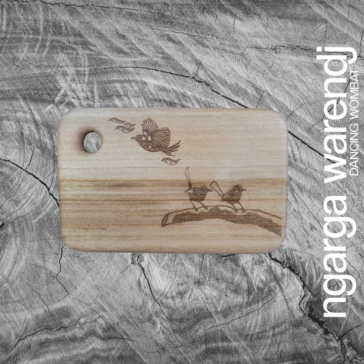 CAMPHOR LAUREL SMALL RECTANGLE BOARD WITH HOLE - ASSORTED DESIGNS