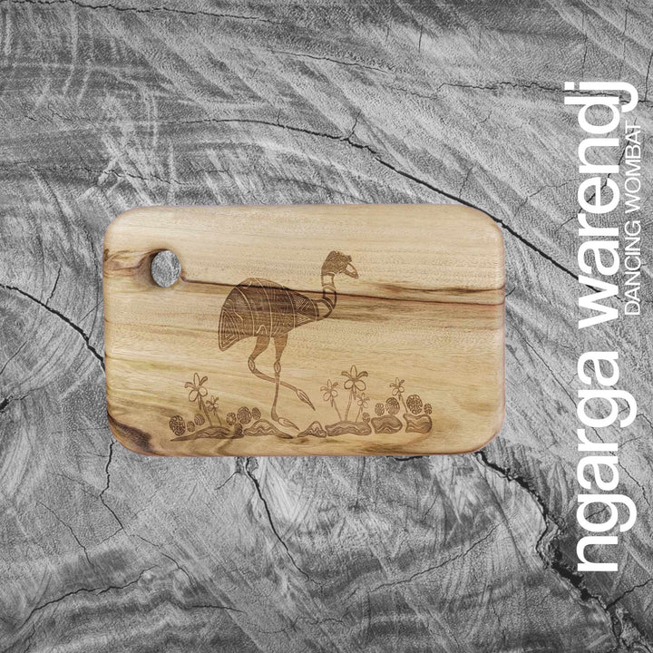 CAMPHOR LAUREL SMALL RECTANGLE BOARD WITH HOLE - ASSORTED DESIGNS