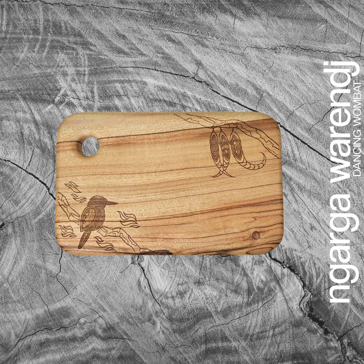 CAMPHOR LAUREL SMALL RECTANGLE BOARD WITH HOLE - ASSORTED DESIGNS