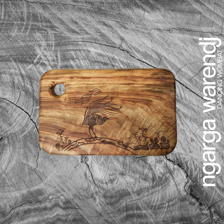 CAMPHOR LAUREL SMALL RECTANGLE BOARD WITH HOLE - ASSORTED DESIGNS