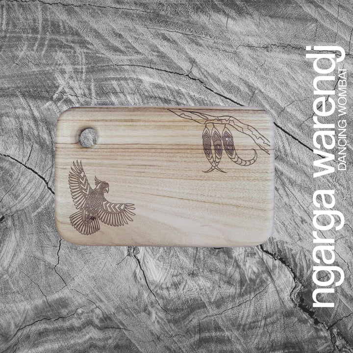 CAMPHOR LAUREL SMALL RECTANGLE BOARD WITH HOLE - ASSORTED DESIGNS
