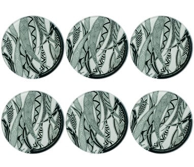 NGARGA WARENDJ DANCING WOMBAT GLASS COASTERS SET of 6