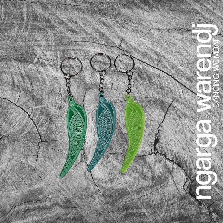 Ngarga Warendj Gift Box Camphor Laurel X-Mini Board, Spreader and Mini Gum Leaf Keychain