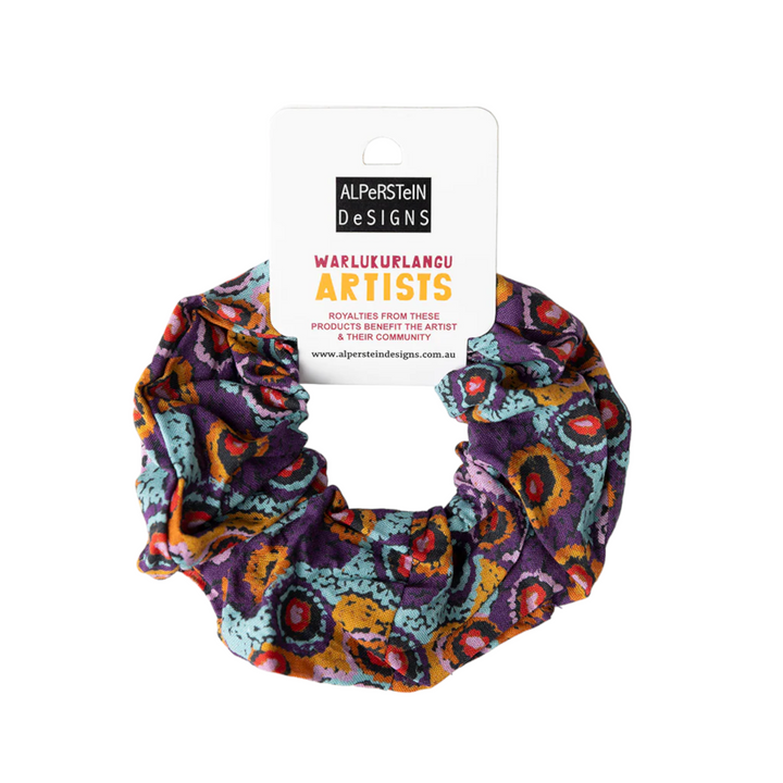 HAIR SCRUNCHIES  (LARGE)  - WARLUKURLANGUABORIGINAL ARTISTS DESIGNS