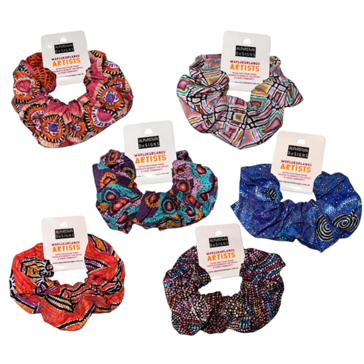 HAIR SCRUNCHIES  (LARGE)  - WARLUKURLANGUABORIGINAL ARTISTS DESIGNS
