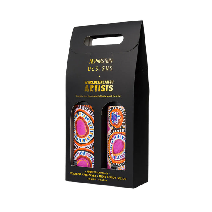 HAND WASH & BODY LOTION GIFT BOX SET - ASSORTED ABORIGINAL ART DESIGNS AND FRAGRANCES