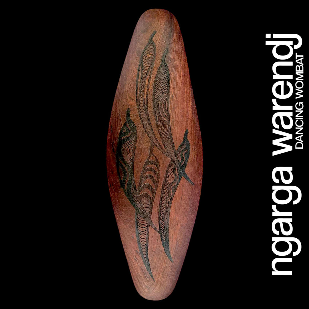 OOAK PARRYING SHIELD - WOMINDJEKA FIVE GUM LEAVES DESIGN