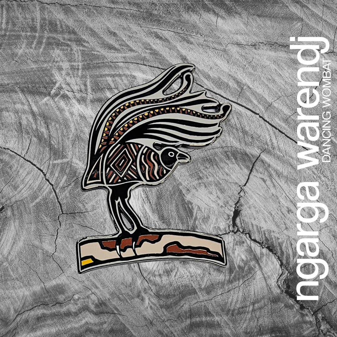 NGARGA WARENDJ - BULN BULN THE LYREBIRD LAPEL PIN * NEW *
