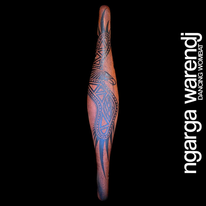 PARRYING SHIELD LARGE WIDE - BUNDJIL THE WEDGE TAILED EAGLE DESIGN
