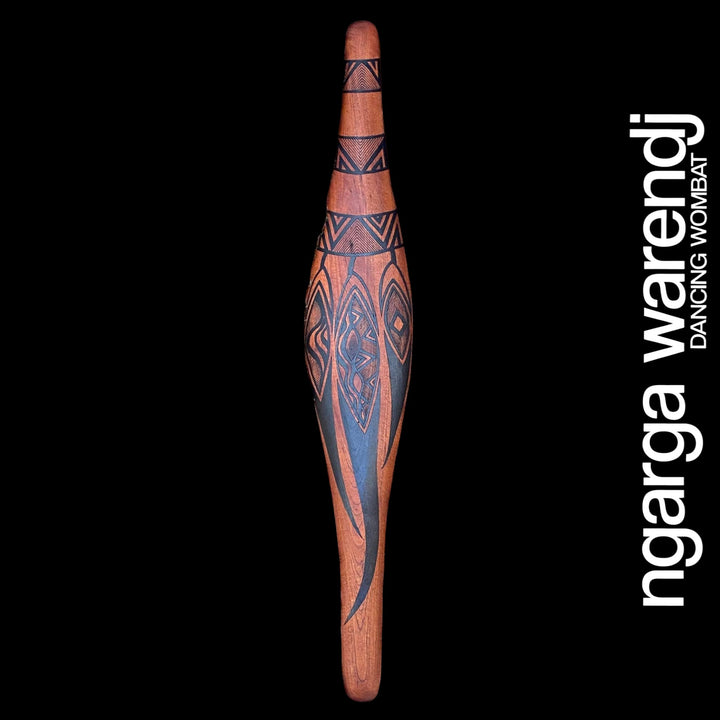 PARRYING SHIELD LARGE WIDE - WOMINDJEKA GUM LEAVES DESIGN