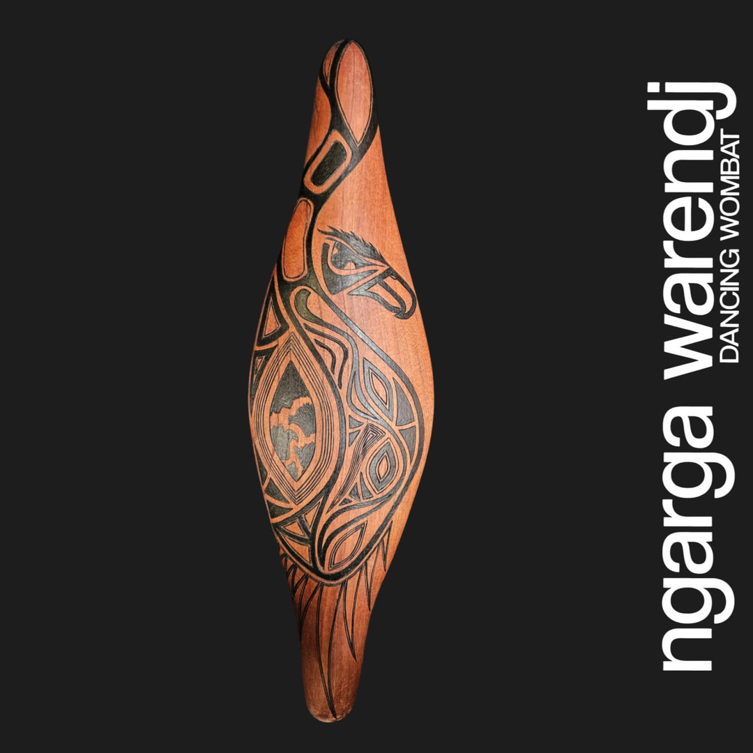 PARRYING SHIELD SMALL WIDE - BUNJIL THE WEDGE TAILED EAGLE DESIGN