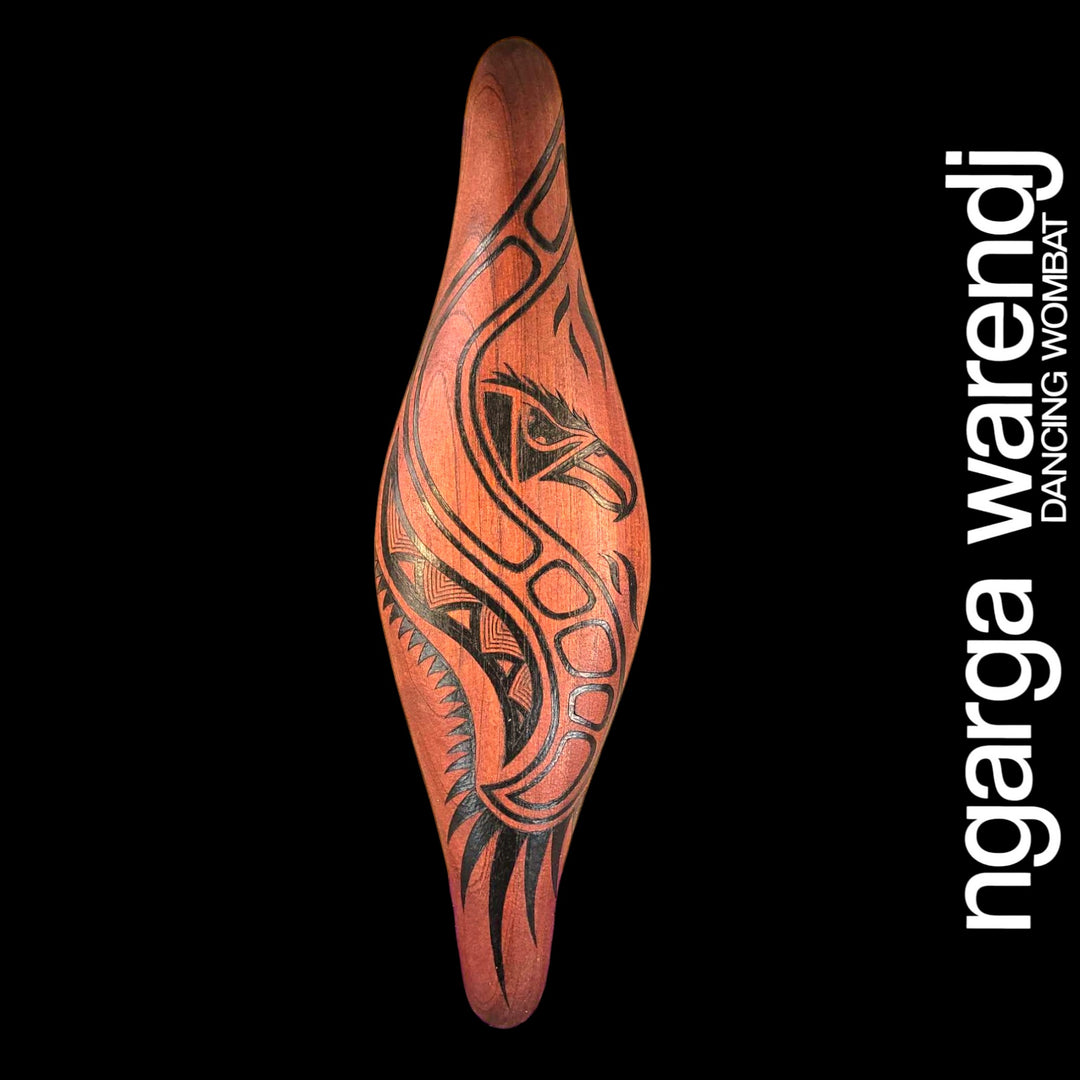 PARRYING SHIELD SMALL WIDE - BUNJIL THE WEDGE TAILED EAGLE DESIGN