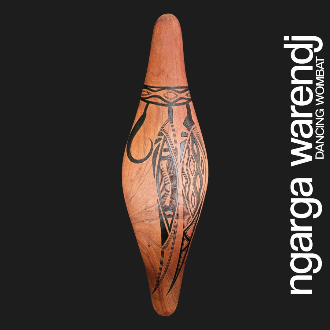 PARRYING SHIELD SMALL WIDE - GUM LEAVES WOMINDJEKA DESIGN