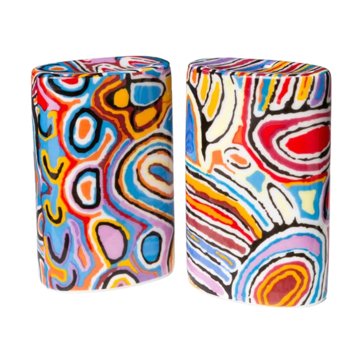 SALT & PEPPER SHAKERS ABORIGINAL ART BY WARLUKURLANGU ARTISTS
