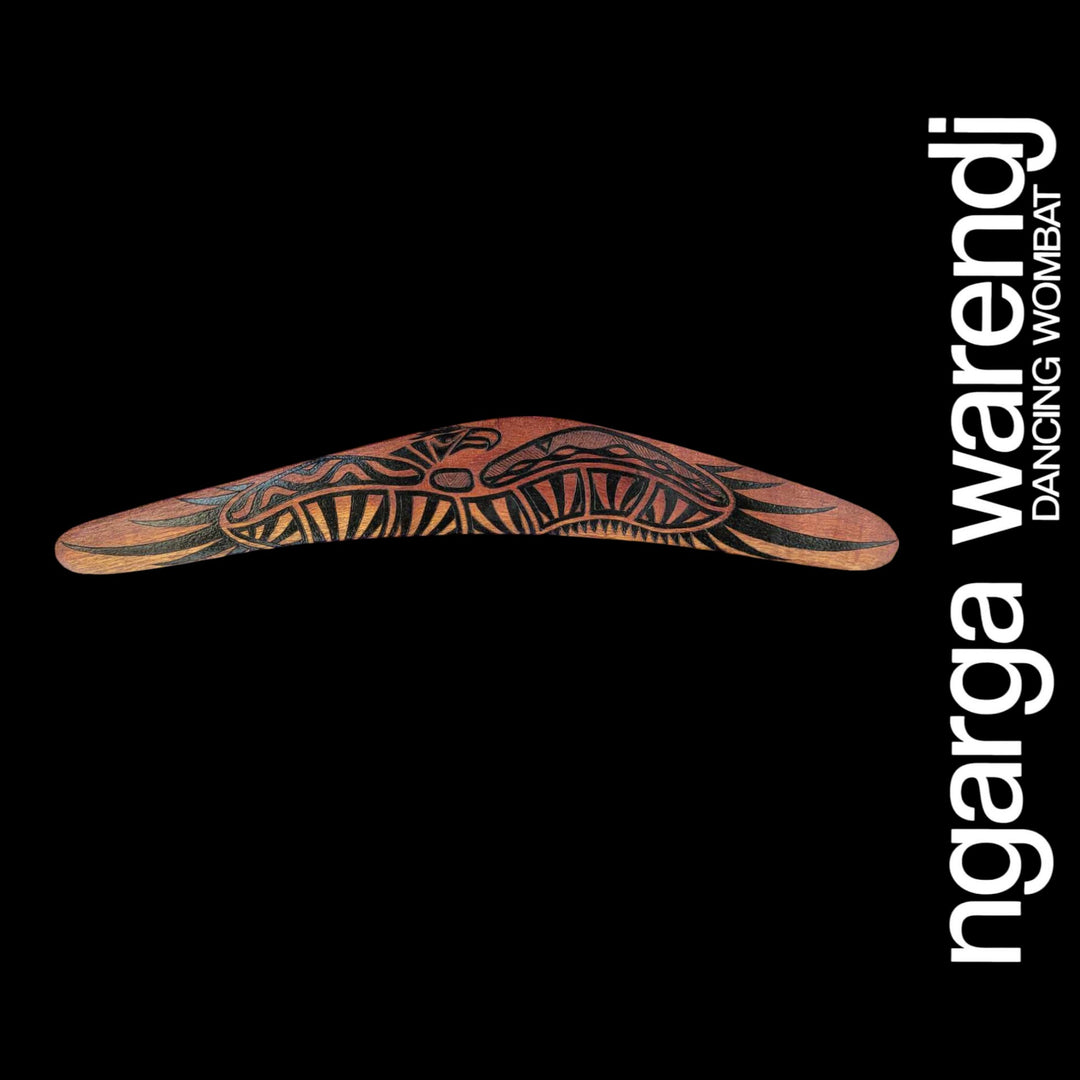 BOOMERANG WANGIM RED CEDAR LARGE BUNJIL THE WEDGE TAILED EAGLE DESIGN