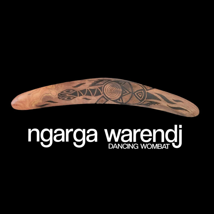 BOOMERANG WANGIM REDGUM MEDIUM BAREBIN BUK TURTLE DESIGN