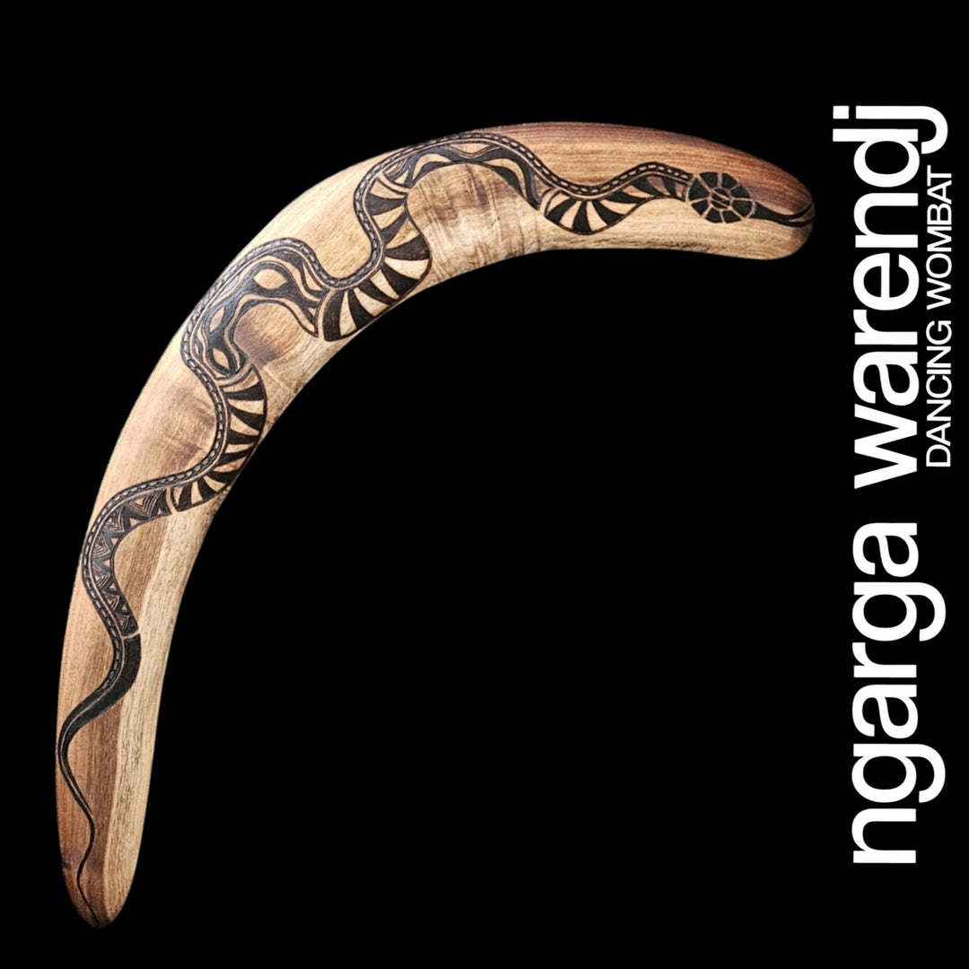 BOOMERANG WANGIM BLACKWOOD X-LARGE - GAAN THE SNAKE DESIGN