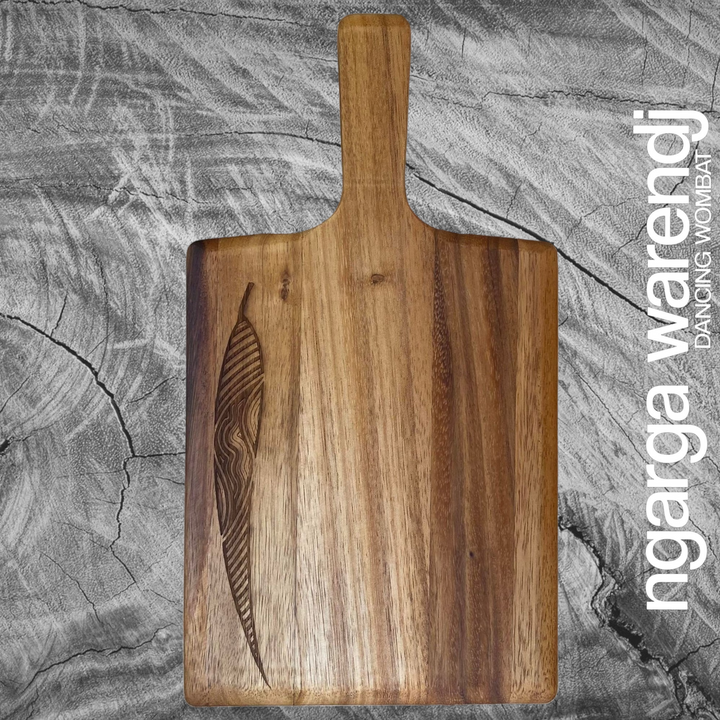 ACACIA WOOD SMALL RECTANGLE PADDLE BOARD - ASSORTED DESIGNS