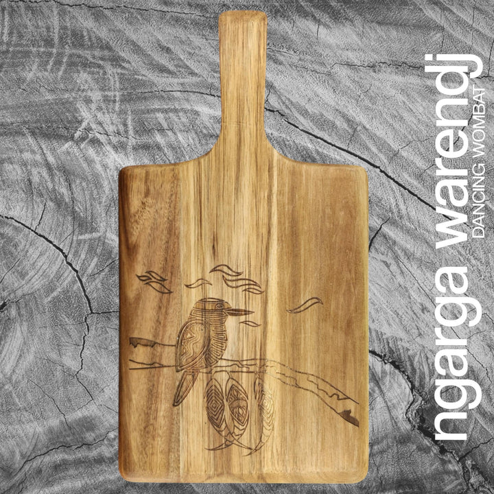 ACACIA WOOD SMALL RECTANGLE PADDLE BOARD - ASSORTED DESIGNS