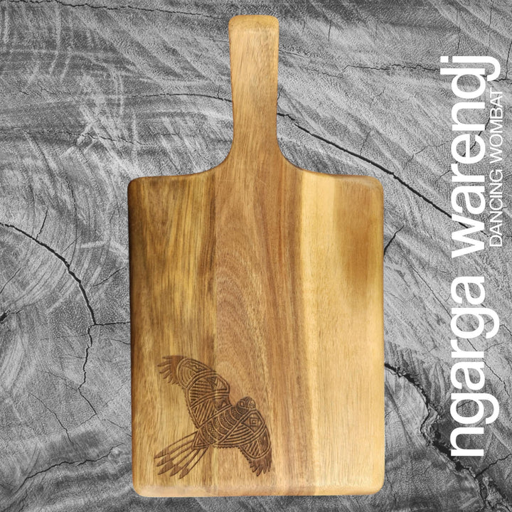 ACACIA WOOD SMALL RECTANGLE PADDLE BOARD - ASSORTED DESIGNS