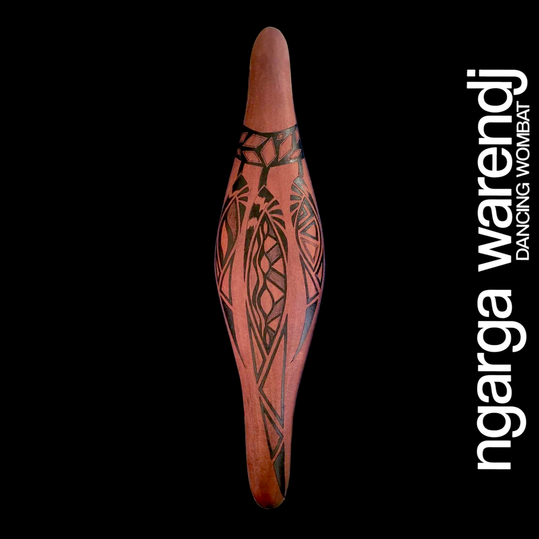 PARRYING SHIELD MEDIUM WIDE - WOMINDJEKA GUM LEAVES DESIGN