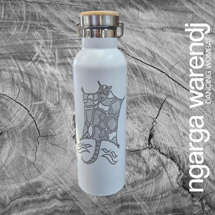 WALERT THE POSSUM DESIGN - BLACK OR WHITE 750ML DOUBLE WALLED INSULATED STAINLESS STEEL BOTTLE