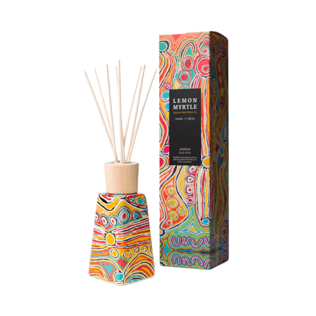REED DIFFUSER LEMON MYRTLE - ABORIGINAL ART BY JUDY WATSON WARLUKURLANGU ARTISTS