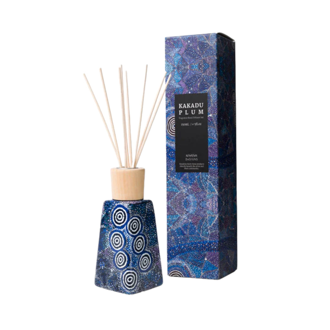 REED DIFFUSER KAKADU PLUM - ABORIGINAL ART BY ALMA GRANITES WARLUKURLANGU ARTISTS