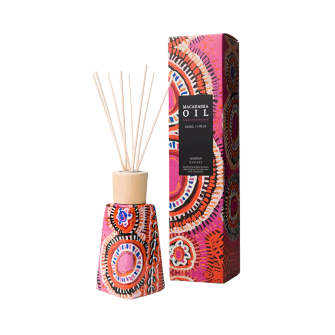 REED DIFFUSER MACADAMIA OIL - ABORIGINAL ART BY MURDIE MORRIS WARLUKURLANGU ARTISTS
