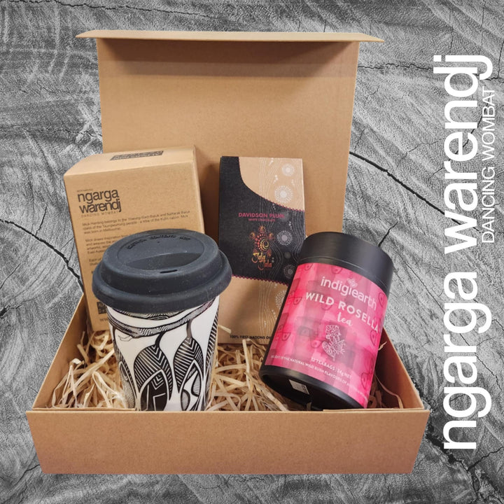 Ngarga Warendj Gift Box Indigiearth Tea, Chocolate and Keep Cup Hamper Pack