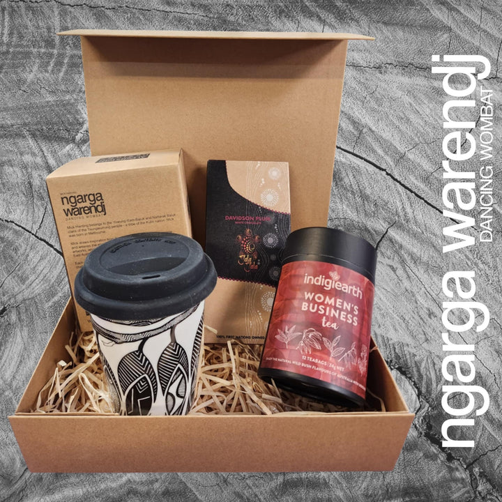 Ngarga Warendj Gift Box Indigiearth Tea, Chocolate and Keep Cup Hamper Pack
