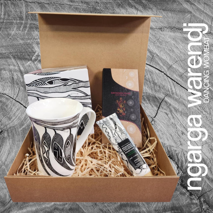 Ngarga Warendj Gift Box Mug or Keep Cup, Handcream and Chocolate Hamper Pack