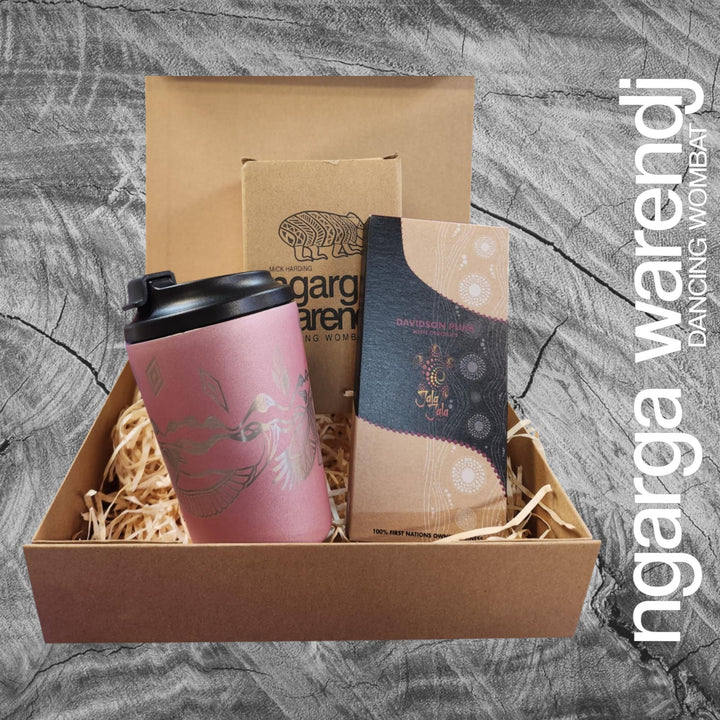 Ngarga Warendj Gift Box Bunjil and Waa Stainless Steel Keep Cup and Chocolate Hamper