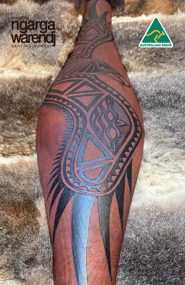 PARRYING SHIELD LARGE WIDE - BUNDJIL THE WEDGE TAILED EAGLE DESIGN