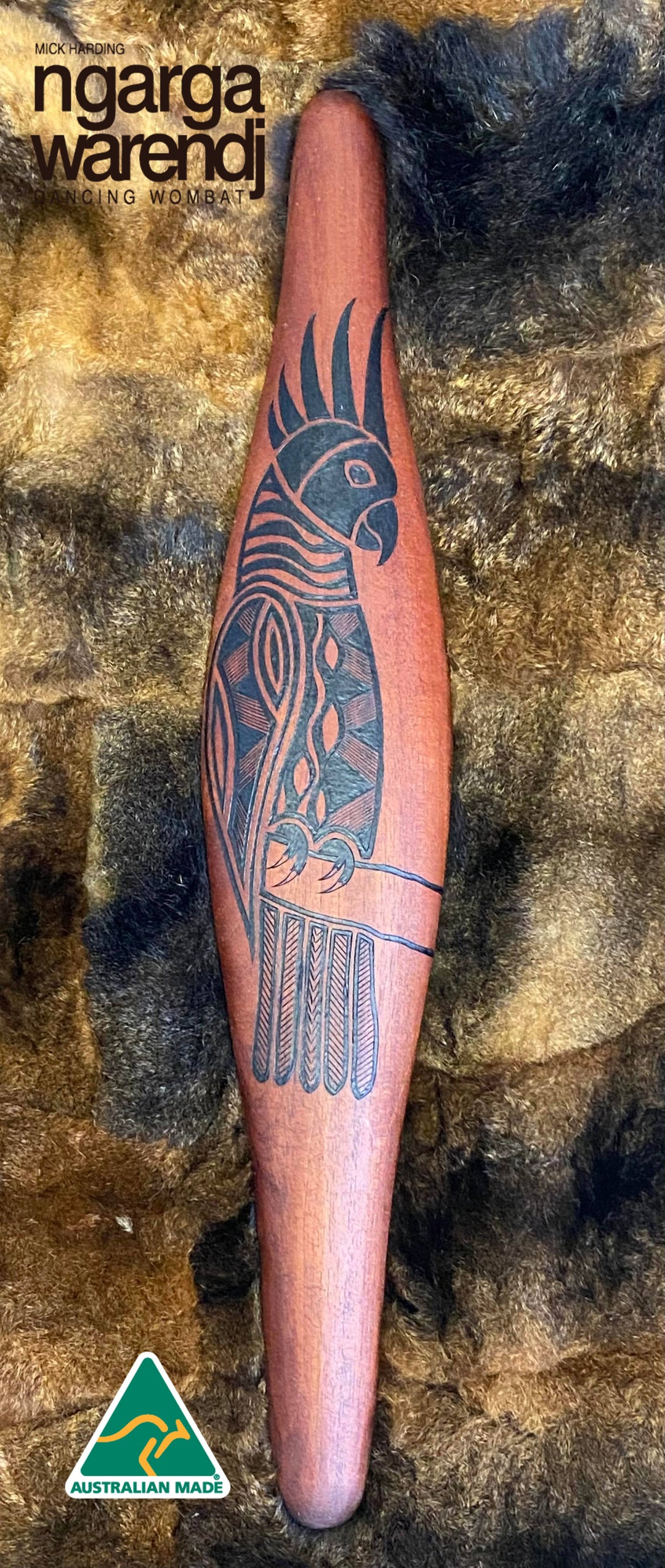 PARRYING SHIELD MEDIUM - GAAN COCKATOO DESIGN