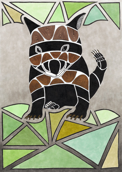 ART CARD WOMBAT 011-Ngarga Warendj