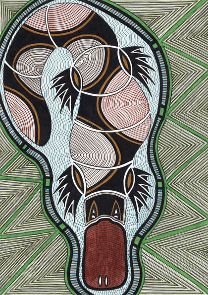 ART CARD PLATYPUS 106-Ngarga Warendj